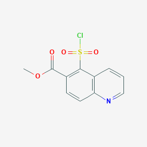 molecular formula C11H8ClNO4S B2562060 5-(氯磺酰基)喹啉-6-甲酸甲酯 CAS No. 2230804-21-2