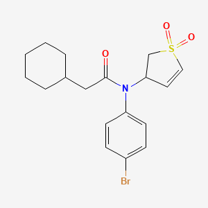 molecular formula C18H22BrNO3S B2562062 N-(4-bromophenyl)-2-cyclohexyl-N-(1,1-dioxido-2,3-dihydrothiophen-3-yl)acetamide CAS No. 863445-29-8
