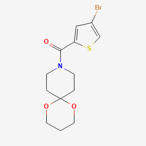 molecular formula C13H16BrNO3S B2562067 (4-溴噻吩-2-基)(1,5-二氧杂-9-氮杂螺[5.5]十一烷-9-基)甲酮 CAS No. 1797243-64-1