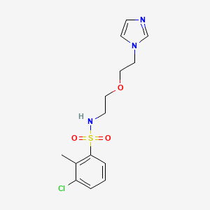 molecular formula C14H18ClN3O3S B2562068 N-(2-(2-(1H-imidazol-1-yl)ethoxy)ethyl)-3-chloro-2-methylbenzenesulfonamide CAS No. 2034391-80-3