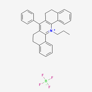 molecular formula C30H28BF4N B2562070 7-Phenyl-14-propyl-5,6,8,9-tetrahydrodibenzo[c,h]-acridinium tetrafluoroborate CAS No. 88125-57-9