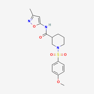 molecular formula C17H21N3O5S B2562077 1-((4-甲氧基苯基)磺酰基)-N-(3-甲基异恶唑-5-基)哌啶-3-甲酰胺 CAS No. 1021224-75-8