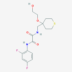 molecular formula C16H20F2N2O4S B2562081 N1-(2,4-difluorophenyl)-N2-((4-(2-hydroxyethoxy)tetrahydro-2H-thiopyran-4-yl)methyl)oxalamide CAS No. 2309805-45-4