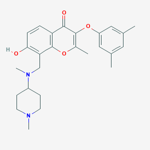 molecular formula C26H32N2O4 B256209 3-(3,5-dimethylphenoxy)-7-hydroxy-2-methyl-8-{[methyl(1-methyl-4-piperidinyl)amino]methyl}-4H-chromen-4-one 