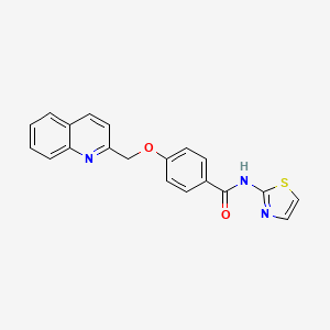 molecular formula C20H15N3O2S B2562099 4-(quinolin-2-ylmethoxy)-N-(thiazol-2-yl)benzamide CAS No. 1171806-92-0