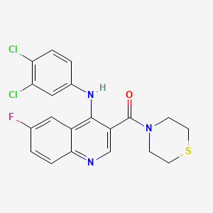 (4-((3,4-Dichlorophenyl)amino)-6-fluoroquinolin-3-yl)(thiomorpholino)methanone