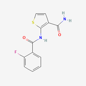 molecular formula C12H9FN2O2S B2562111 2-[(2-Fluorobenzoyl)amino]thiophene-3-carboxamide CAS No. 773140-09-3