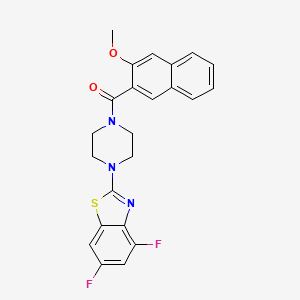 molecular formula C23H19F2N3O2S B2562112 (4-(4,6-Difluorobenzo[d]thiazol-2-yl)piperazin-1-yl)(3-methoxynaphthalen-2-yl)methanone CAS No. 897482-56-3
