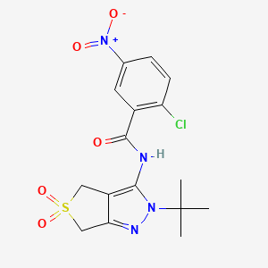 molecular formula C16H17ClN4O5S B2562114 N-(2-tert-butyl-5,5-dioxo-4,6-dihydrothieno[3,4-c]pyrazol-3-yl)-2-chloro-5-nitrobenzamide CAS No. 449784-31-0