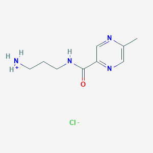 molecular formula C9H15ClN4O B2562119 2-[(5-Methylpyrazine-2-carbonyl)amino]propylamine hydrochloride CAS No. 1029634-15-8