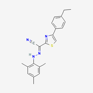 (2E)-4-(4-ethylphenyl)-N-(2,4,6-trimethylanilino)-1,3-thiazole-2-carboximidoyl cyanide