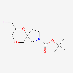 molecular formula C13H22INO4 B2562131 Tert-butyl 7-(iodomethyl)-6,9-dioxa-2-azaspiro[4.5]decane-2-carboxylate CAS No. 2172168-91-9
