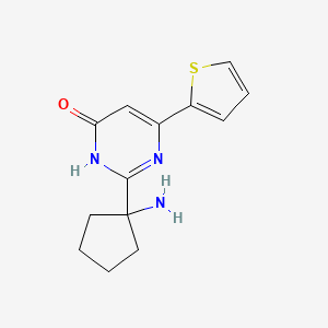 molecular formula C13H15N3OS B2562138 2-(1-Aminocyclopentyl)-6-(thiophen-2-yl)-3,4-dihydropyrimidin-4-one CAS No. 1284129-44-7