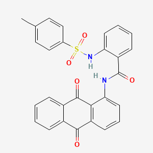 molecular formula C28H20N2O5S B2562140 N-(9,10-dioxoanthracen-1-yl)-2-[(4-methylphenyl)sulfonylamino]benzamide CAS No. 307327-05-5