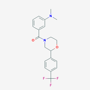 molecular formula C20H21F3N2O2 B2562147 (3-(Dimethylamino)phenyl)(2-(4-(trifluoromethyl)phenyl)morpholino)methanone CAS No. 1351660-83-7