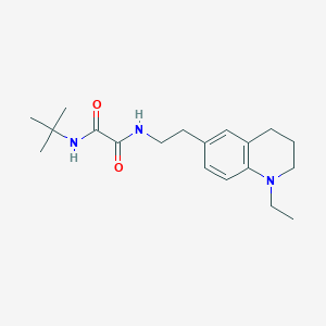 molecular formula C19H29N3O2 B2562150 N1-(tert-butyl)-N2-(2-(1-ethyl-1,2,3,4-tetrahydroquinolin-6-yl)ethyl)oxalamide CAS No. 955610-60-3
