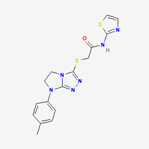 N-(thiazol-2-yl)-2-((7-(p-tolyl)-6,7-dihydro-5H-imidazo[2,1-c][1,2,4]triazol-3-yl)thio)acetamide