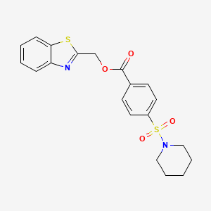 molecular formula C20H20N2O4S2 B2562176 Benzo[d]thiazol-2-ylmethyl 4-(piperidin-1-ylsulfonyl)benzoate CAS No. 325987-63-1