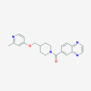 molecular formula C21H22N4O2 B2562181 [4-[(2-Methylpyridin-4-yl)oxymethyl]piperidin-1-yl]-quinoxalin-6-ylmethanone CAS No. 2380069-06-5