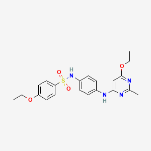molecular formula C21H24N4O4S B2562184 4-乙氧基-N-(4-((6-乙氧基-2-甲基嘧啶-4-基)氨基)苯基)苯磺酰胺 CAS No. 946304-07-0