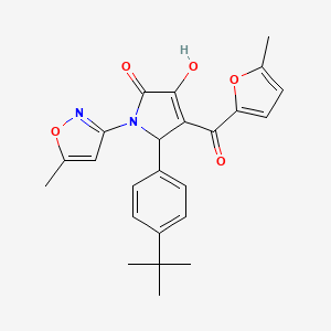 molecular formula C24H24N2O5 B2562186 5-(4-(tert-butyl)phenyl)-3-hydroxy-4-(5-methylfuran-2-carbonyl)-1-(5-methylisoxazol-3-yl)-1H-pyrrol-2(5H)-one CAS No. 618872-37-0