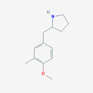 molecular formula C13H19NO B256222 2-[(4-Methoxy-3-methylphenyl)methyl]pyrrolidine 