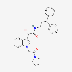 molecular formula C31H31N3O3 B2562223 N-(3,3-二苯丙基)-2-氧代-2-(1-(2-氧代-2-(吡咯烷-1-基)乙基)-1H-吲哚-3-基)乙酰胺 CAS No. 872849-23-5