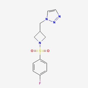 1-[[1-(4-Fluorophenyl)sulfonylazetidin-3-yl]methyl]triazole