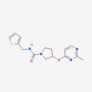 molecular formula C15H18N4O2S B2562252 3-[(2-methylpyrimidin-4-yl)oxy]-N-[(thiophen-2-yl)methyl]pyrrolidine-1-carboxamide CAS No. 2097895-46-8