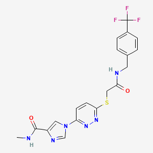 N-methyl-1-[6-[2-oxo-2-[[4-(trifluoromethyl)phenyl]methylamino]ethyl]sulfanylpyridazin-3-yl]imidazole-4-carboxamide