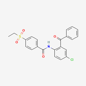molecular formula C22H18ClNO4S B2562265 N-(2-benzoyl-4-chlorophenyl)-4-(ethylsulfonyl)benzamide CAS No. 898429-37-3
