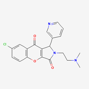 molecular formula C20H18ClN3O3 B2562269 7-Chloro-2-(2-(dimethylamino)ethyl)-1-(pyridin-3-yl)-1,2-dihydrochromeno[2,3-c]pyrrole-3,9-dione CAS No. 874397-29-2