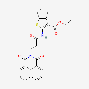 ethyl 2-[3-(1,3-dioxobenzo[de]isoquinolin-2-yl)propanoylamino]-5,6-dihydro-4H-cyclopenta[b]thiophene-3-carboxylate