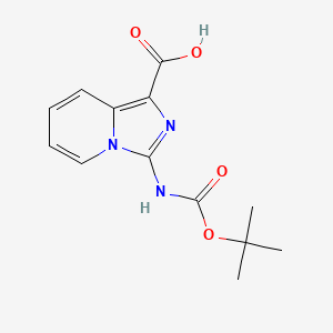molecular formula C13H15N3O4 B2562316 3-[(2-Methylpropan-2-yl)oxycarbonylamino]imidazo[1,5-a]pyridine-1-carboxylic acid CAS No. 2248329-67-9