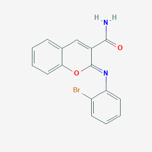 (2Z)-2-[(2-bromophenyl)imino]-2H-chromene-3-carboxamide