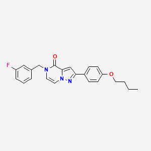molecular formula C23H22FN3O2 B2562344 2-(4-丁氧基苯基)-5-(3-氟苄基)吡唑并[1,5-a]吡嗪-4(5H)-酮 CAS No. 1359483-46-7