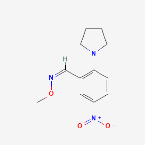 molecular formula C12H15N3O3 B2562380 5-硝基-2-(1-吡咯烷基)苯甲醛 O-甲基肟 CAS No. 383147-35-1