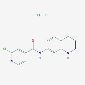 molecular formula C15H15Cl2N3O B2562386 2-chloro-N-(1,2,3,4-tetrahydroquinolin-7-yl)pyridine-4-carboxamide hydrochloride CAS No. 1596232-40-4