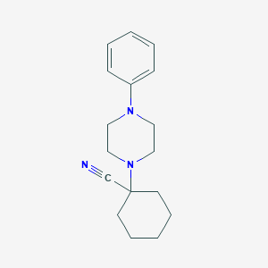 molecular formula C17H23N3 B256243 1-(4-Phenyl-1-piperazinyl)cyclohexanecarbonitrile 