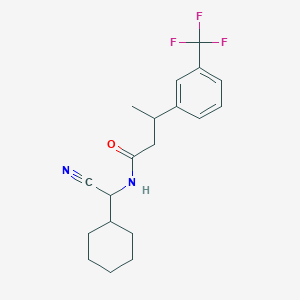 molecular formula C19H23F3N2O B2562472 N-[cyano(cyclohexyl)methyl]-3-[3-(trifluoromethyl)phenyl]butanamide CAS No. 1376293-81-0
