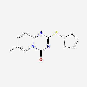 molecular formula C13H15N3OS B2562493 2-Cyclopentylsulfanyl-7-methylpyrido[1,2-a][1,3,5]triazin-4-one CAS No. 896316-97-5