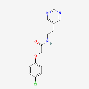 2-(4-chlorophenoxy)-N-(2-(pyrimidin-5-yl)ethyl)acetamide