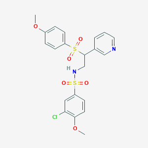 molecular formula C21H21ClN2O6S2 B256250 3-chloro-4-methoxy-N-[2-[(4-methoxyphenyl)sulfonyl]-2-(3-pyridinyl)ethyl]benzenesulfonamide 
