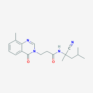 molecular formula C19H24N4O2 B2562504 N-(1-cyano-1,3-dimethylbutyl)-3-(8-methyl-4-oxo-3,4-dihydroquinazolin-3-yl)propanamide CAS No. 1797751-68-8