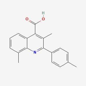 molecular formula C19H17NO2 B2562515 3,8-Dimethyl-2-(4-methylphenyl)quinoline-4-carboxylic acid CAS No. 886686-15-3