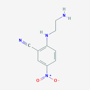 molecular formula C9H10N4O2 B2562538 2-[(2-Aminoethyl)amino]-5-nitrobenzonitrile CAS No. 926244-53-3