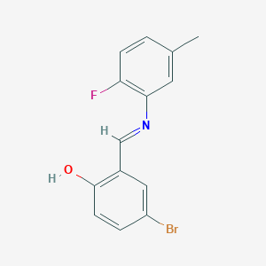 molecular formula C14H11BrFNO B2562553 4-bromo-2-{(E)-[(2-fluoro-5-methylphenyl)imino]methyl}phenol CAS No. 1232822-67-1