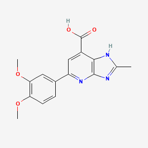 molecular formula C16H15N3O4 B2562566 5-(3,4-二甲氧基苯基)-2-甲基-3H-咪唑并[4,5-b]吡啶-7-羧酸 CAS No. 1021052-26-5