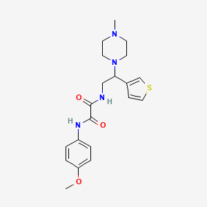 molecular formula C20H26N4O3S B2562568 N1-(4-methoxyphenyl)-N2-(2-(4-methylpiperazin-1-yl)-2-(thiophen-3-yl)ethyl)oxalamide CAS No. 946375-37-7