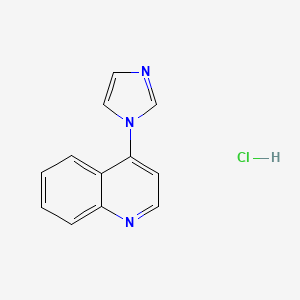 molecular formula C12H10ClN3 B2562570 4-Imidazol-1-ylquinoline;hydrochloride CAS No. 2320823-45-6